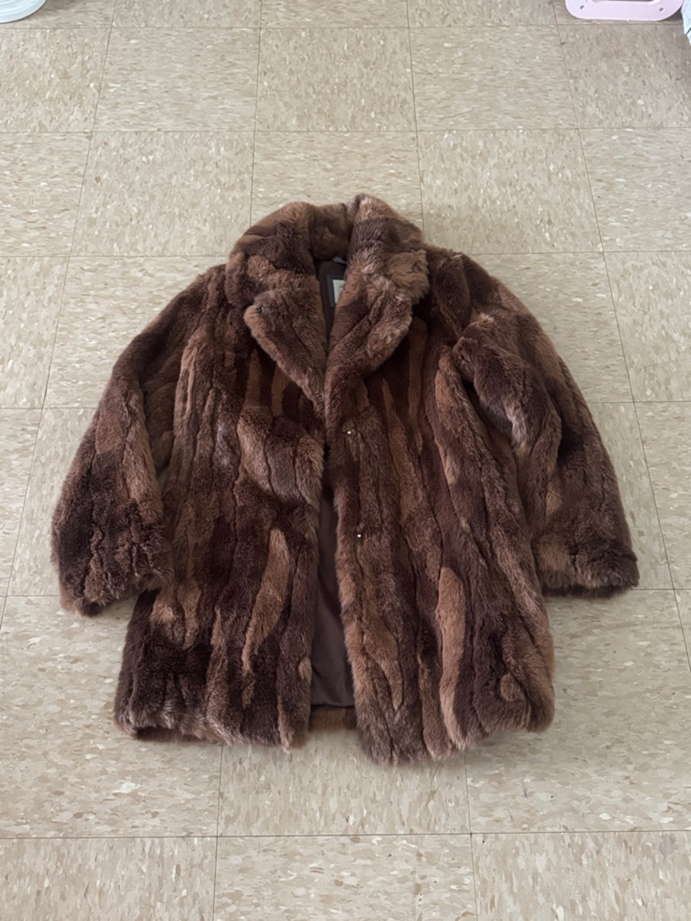 Abercrombie & Fitch Brown Faux Fur Coat